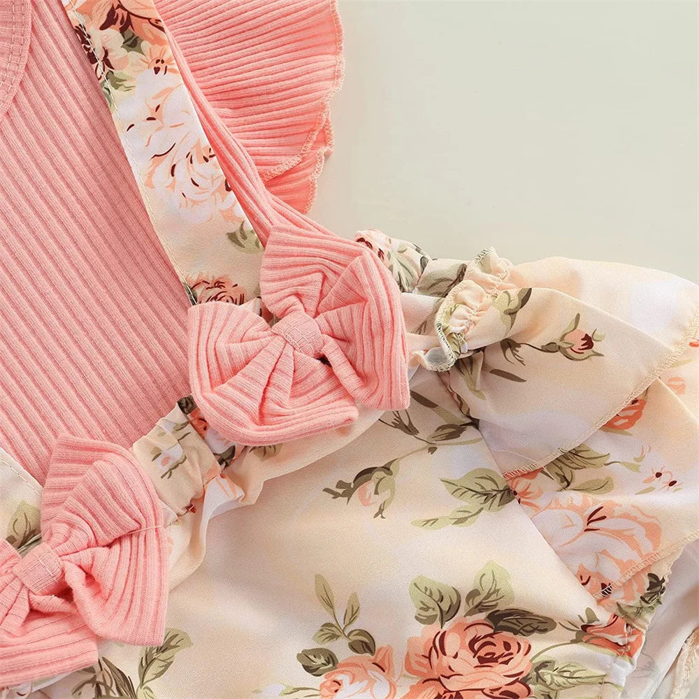 Baby Girl Butterfly Floral Ruffle Dress (0–18M)