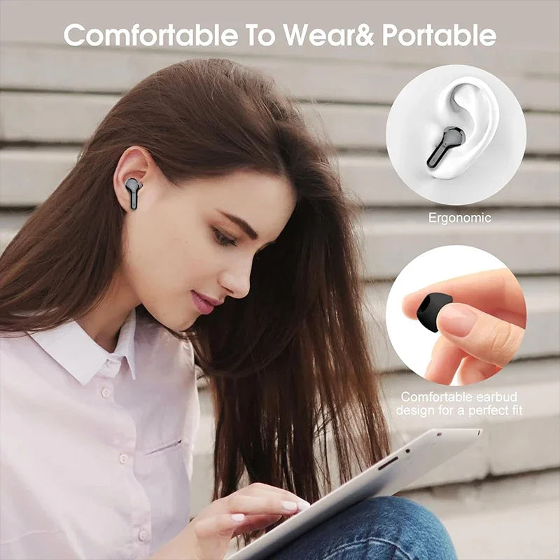 UYUXIO Bone Conduction Bluetooth Headphones Active Noise Cancelling Wireless Waterproof Headset 60H Battery with Mic