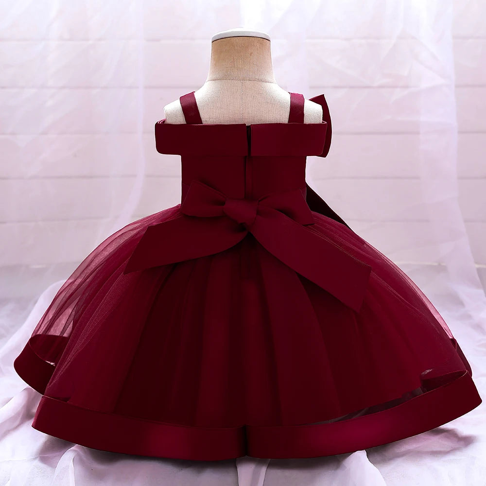 Baby Girl Lace Bow Princess Party Dress