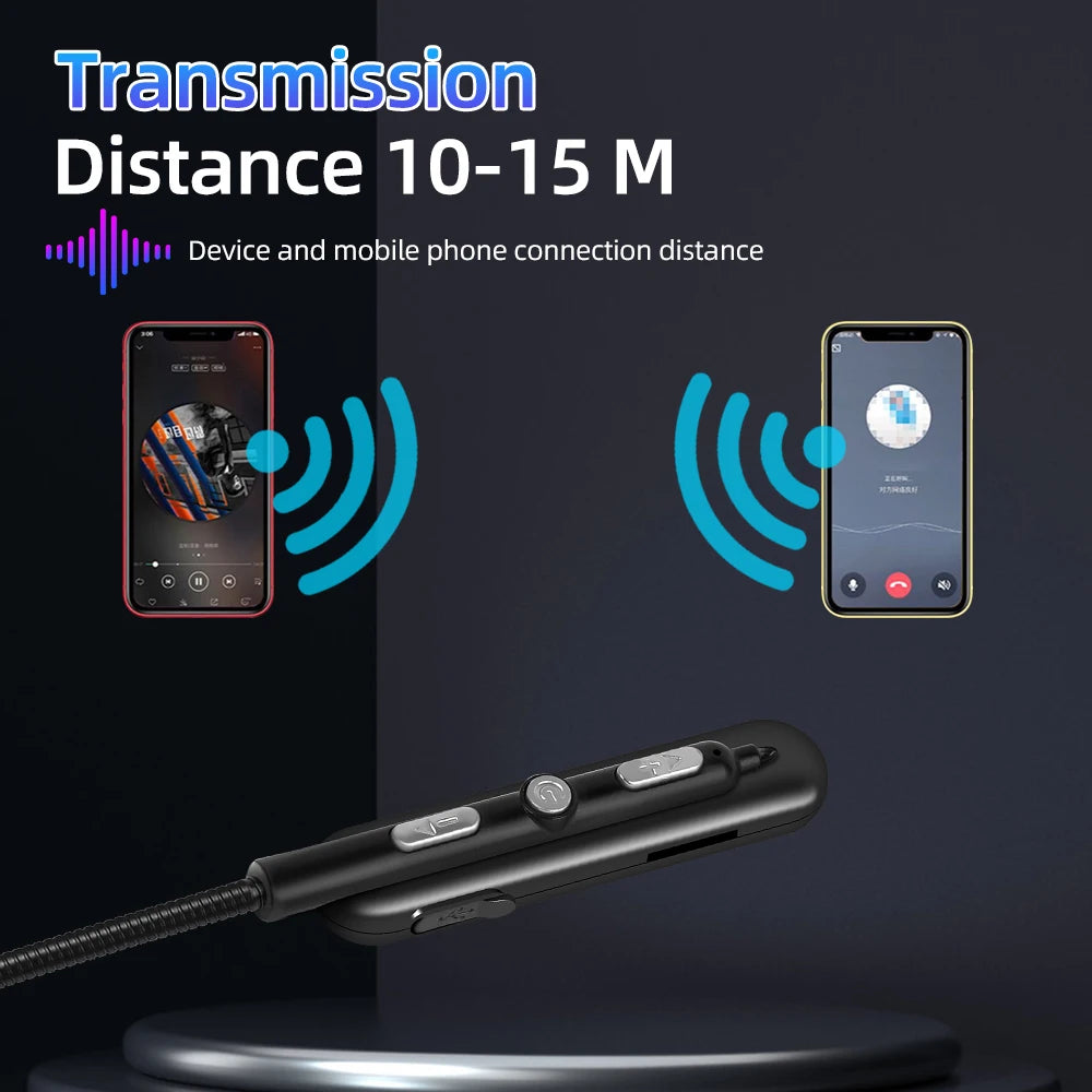 Motorcycle Helmet Bluetooth Headset Waterproof Handsfree Call Kit Wireless Music Receiver Universal Fit