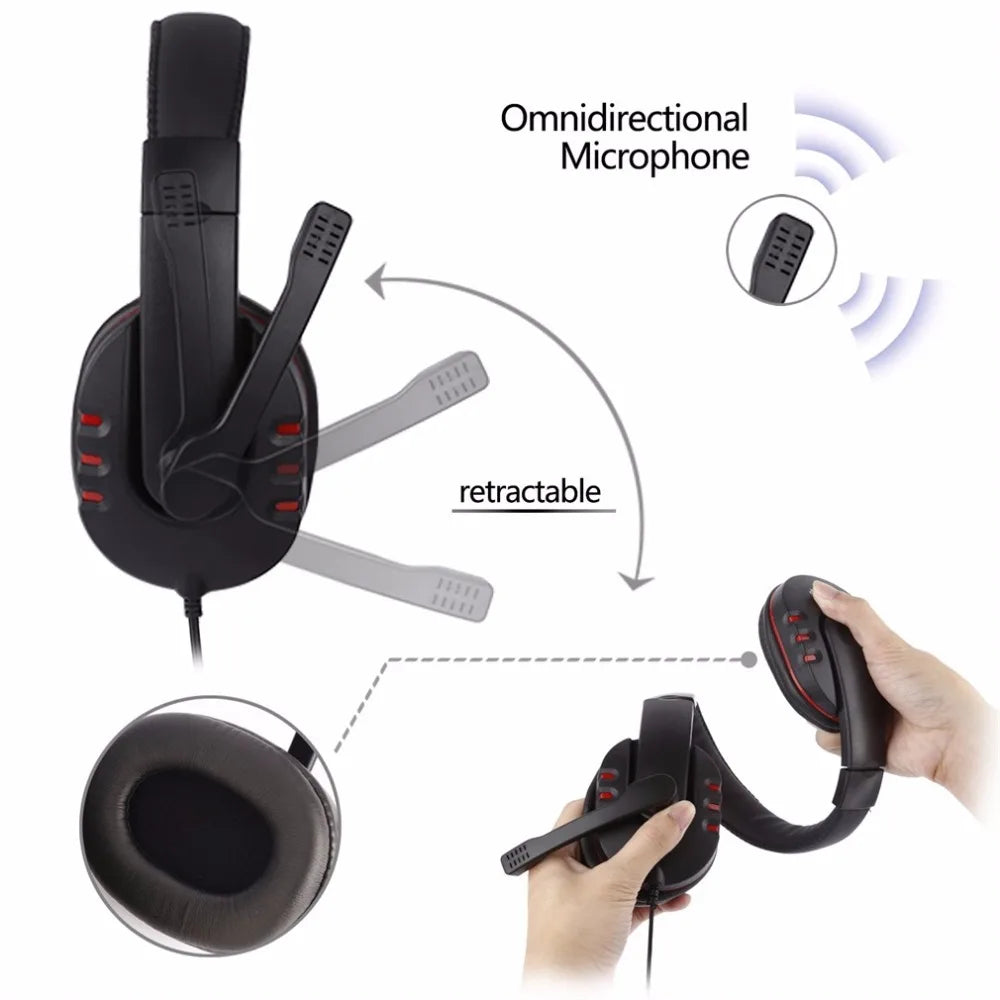 Wired Gaming Earphones with Mic In-Ear Headset 3.5mm Bass Sound for PC Mobile Video Game