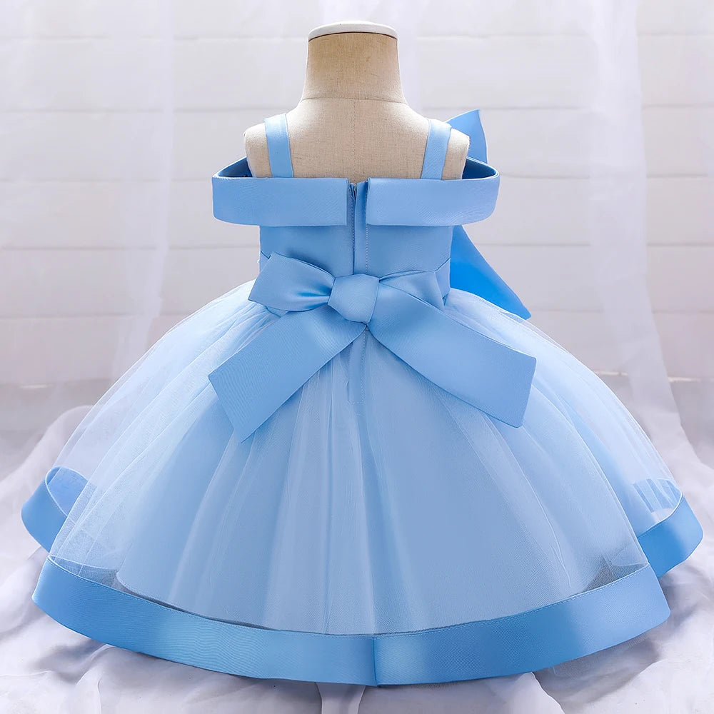 Baby Girl Lace Bow Princess Party Dress