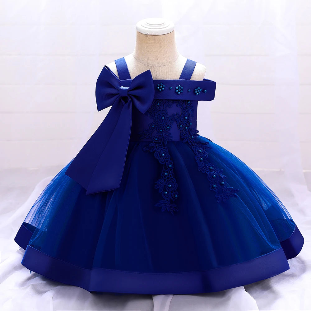 Baby Girl Lace Bow Princess Party Dress