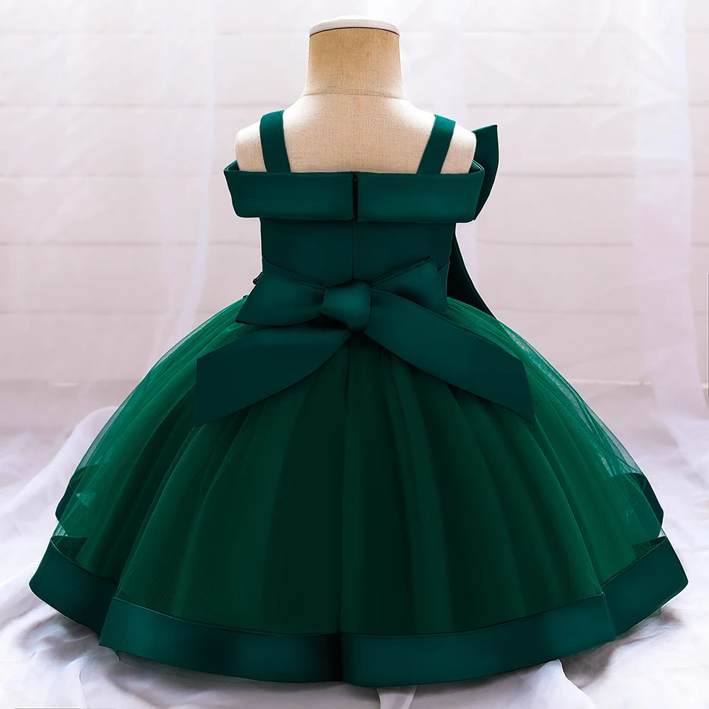 Baby Girl Lace Bow Princess Party Dress