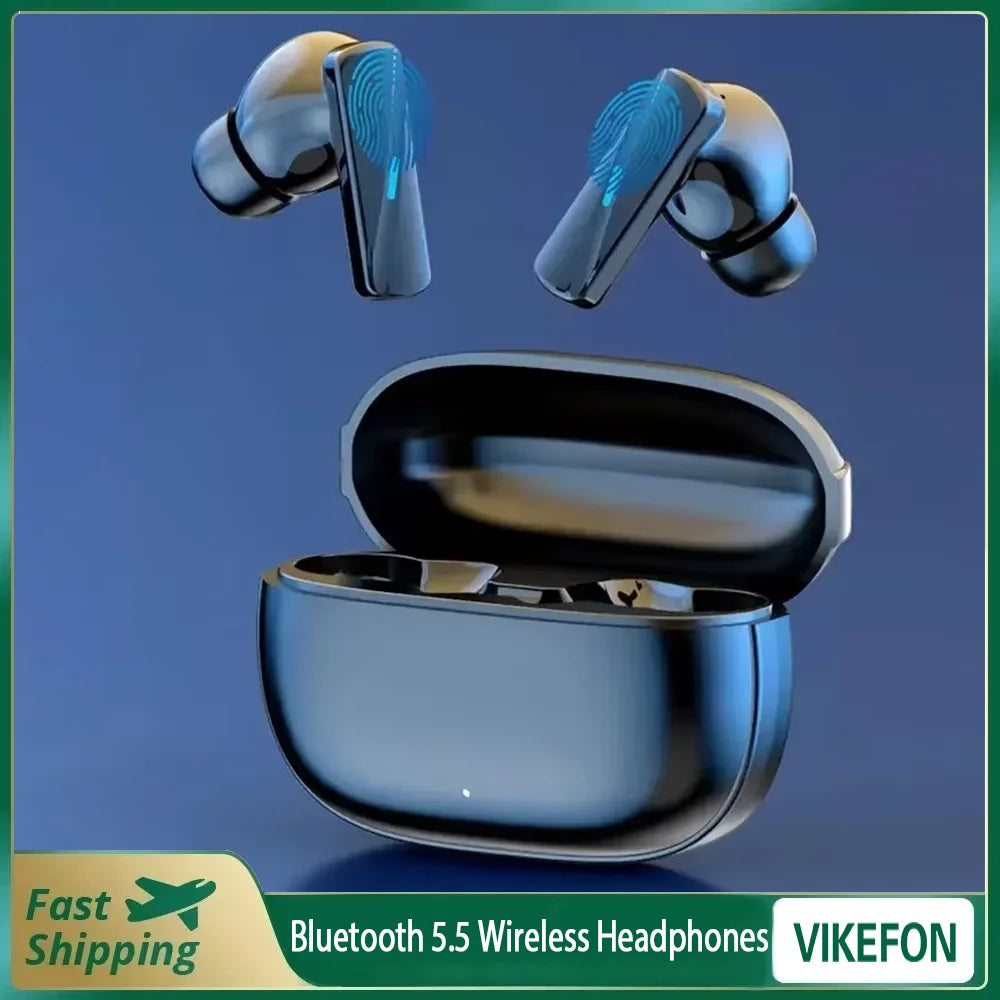 VIKEFON Wireless Bluetooth Earbuds Active Noise Cancelling In-Ear Headphones with Mic Volume Control