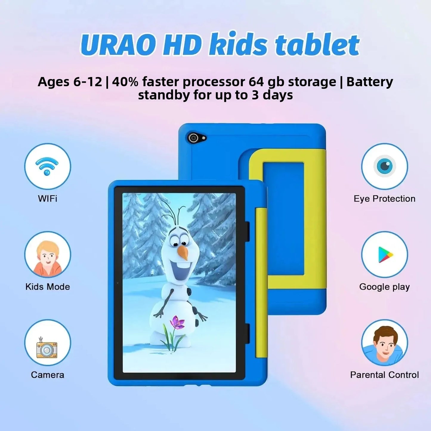 Kid Tablet Android 15 Tablet for Kids 10 inch 8GB+64GB 8-Core with Case