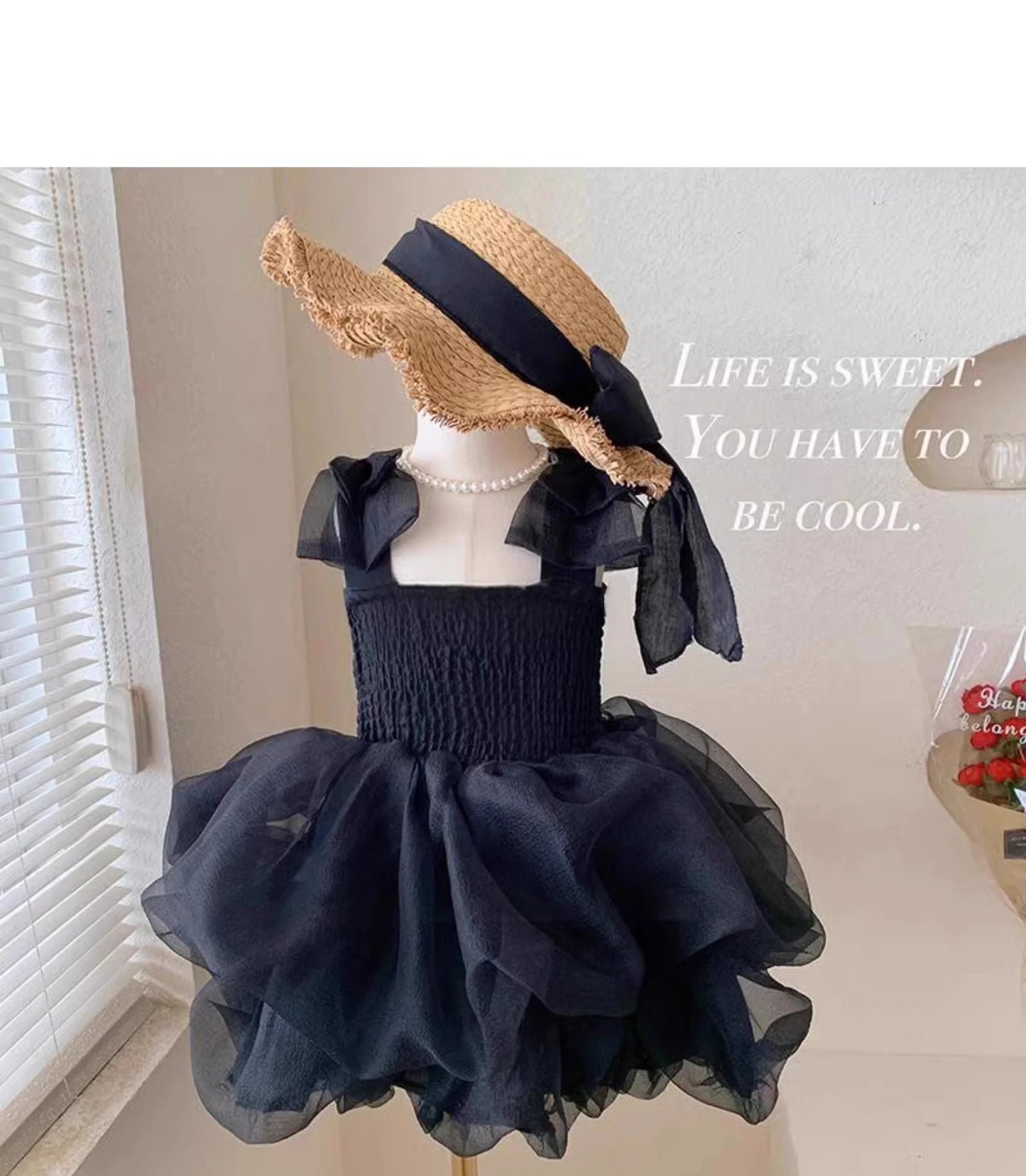 Infant Girls Fancy Black Birthday Dress