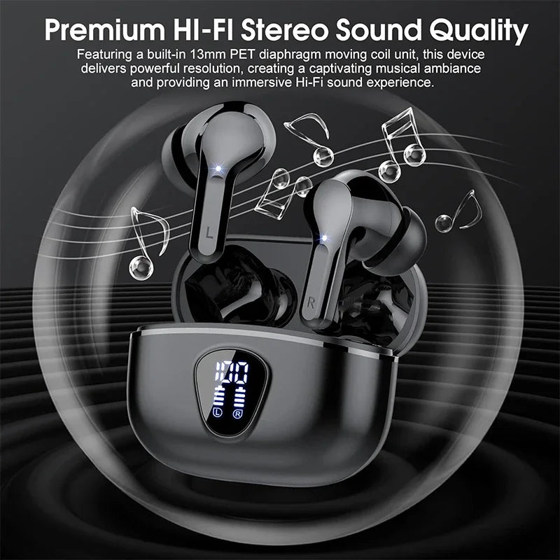 UYUXIO Bone Conduction Bluetooth Headphones Active Noise Cancelling Wireless Waterproof Headset 60H Battery with Mic