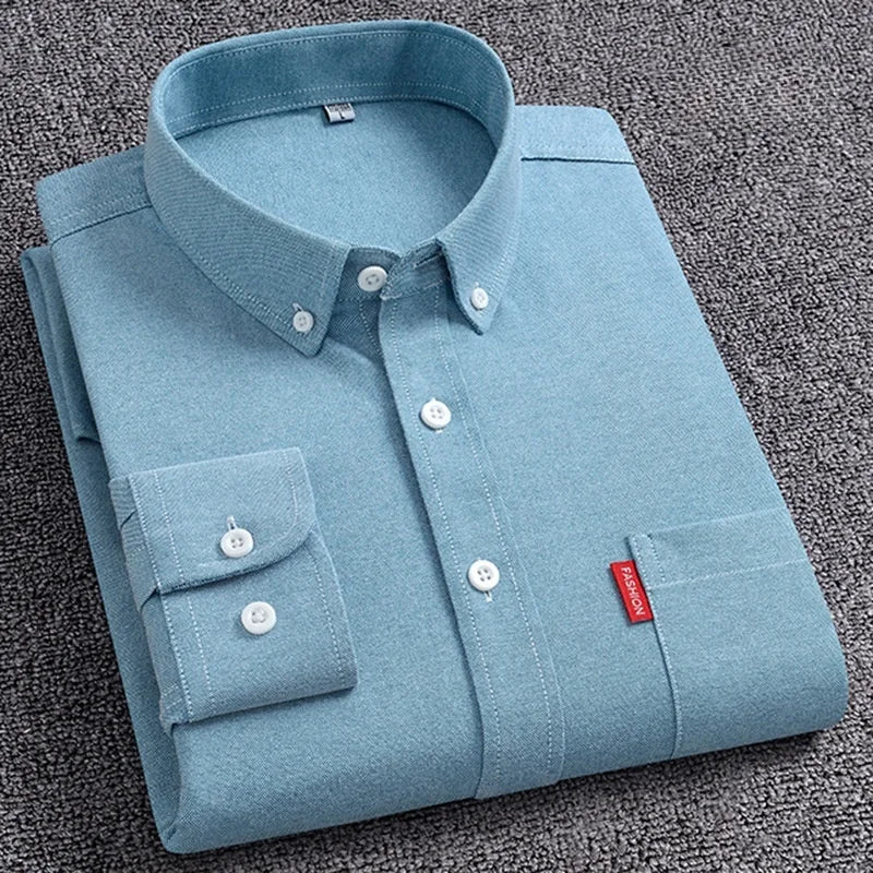Men’s Cotton Oxford Plaid Shirt
