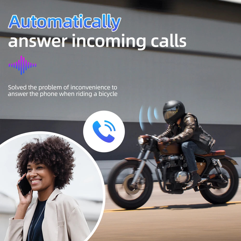Motorcycle Helmet Bluetooth Headset Waterproof Handsfree Call Kit Wireless Music Receiver Universal Fit