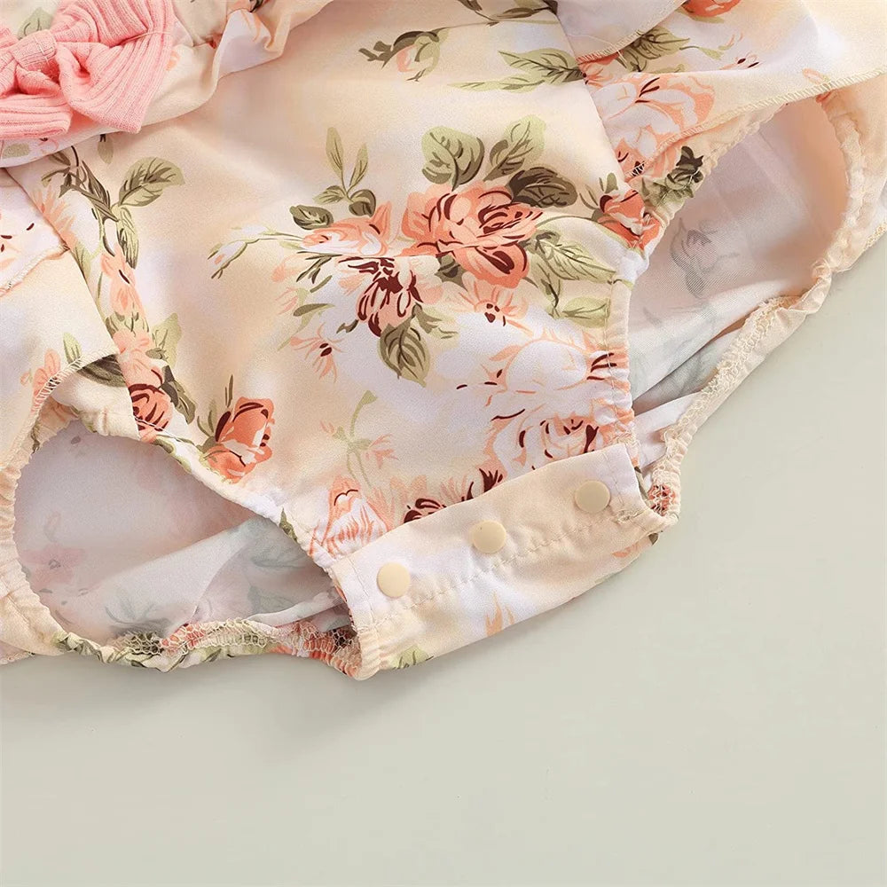 Baby Girl Butterfly Floral Ruffle Dress (0–18M)