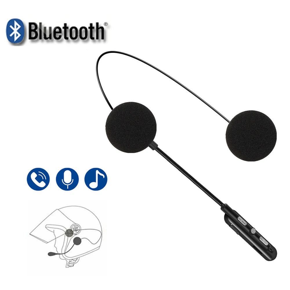 Motorcycle Helmet Bluetooth Headset Waterproof Handsfree Call Kit Wireless Music Receiver Universal Fit
