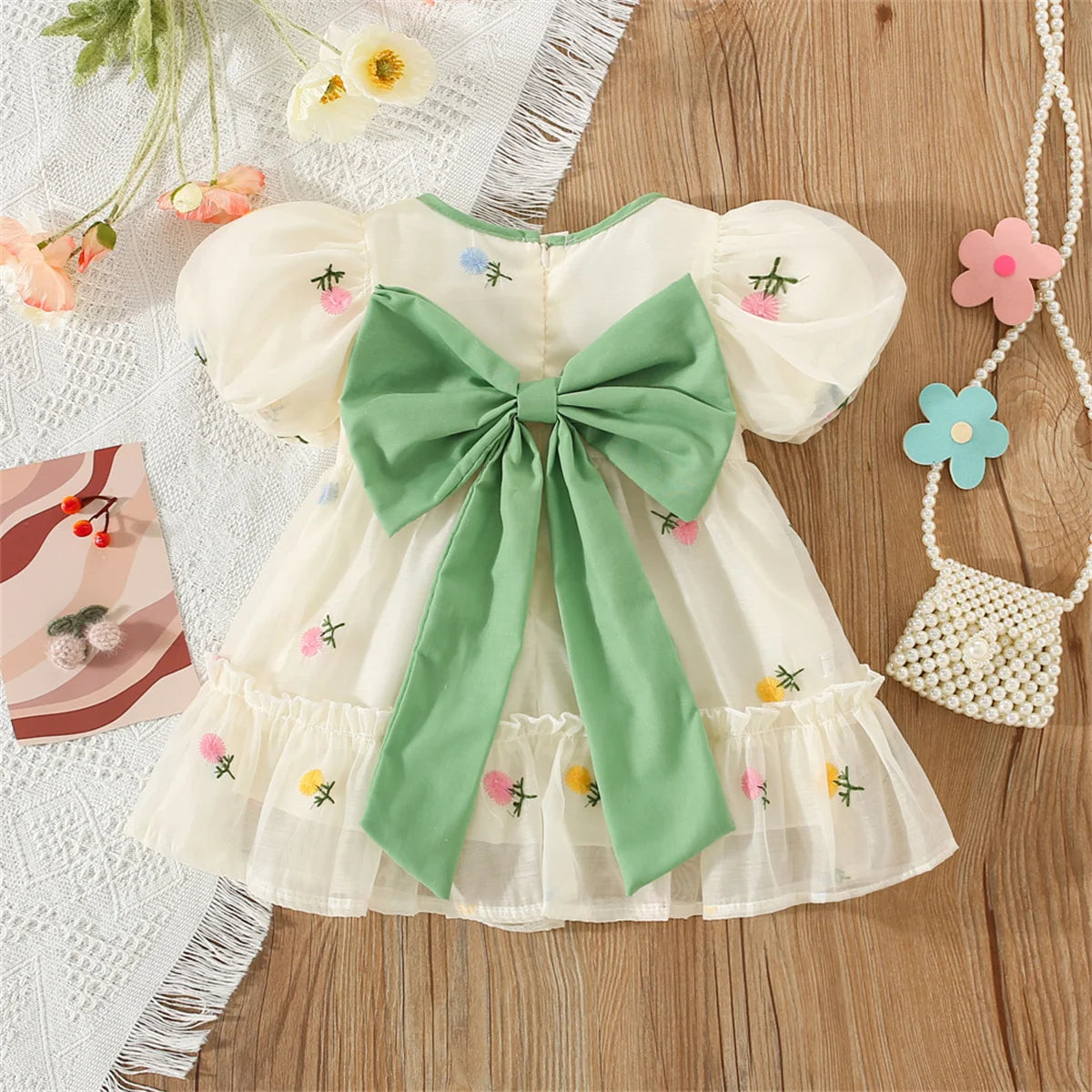 Baby Girl Flower Embroidered Chiffon Dress