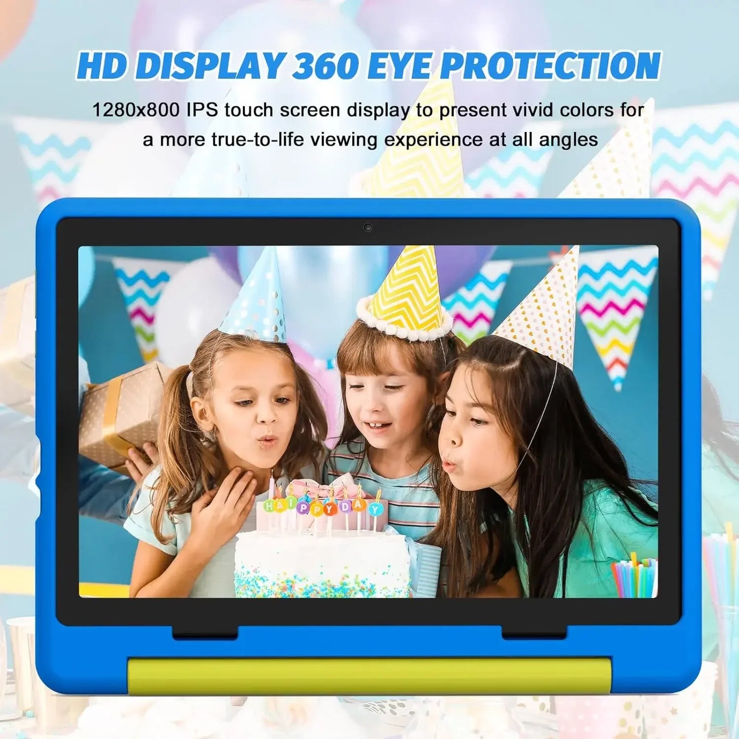 Kid Tablet Android 15 Tablet for Kids 10 inch 8GB+64GB 8-Core with Case