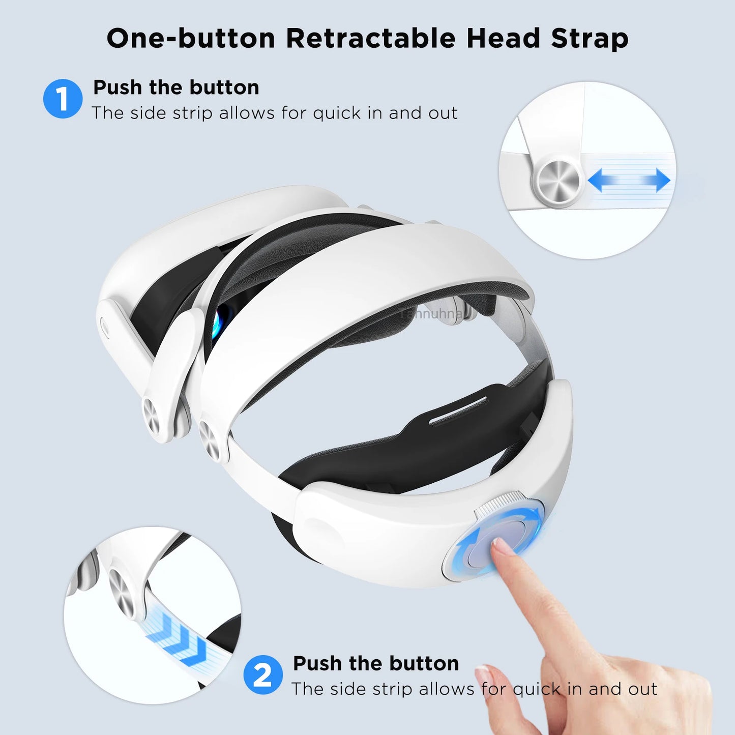 VR Head Strap for Meta Quest 3/3S Adjustable Comfort Headband Replacement Strap