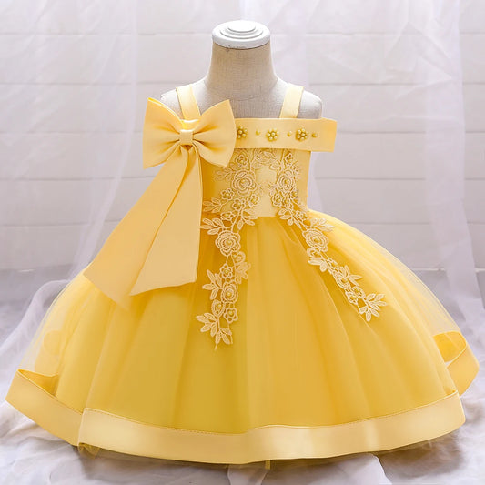 Baby Girl Lace Bow Princess Party Dress