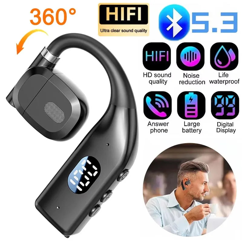 Bluetooth 5.3 Wireless Earphones Active Noise Cancelling In-Ear Headphones with Mic Type-C Charging
