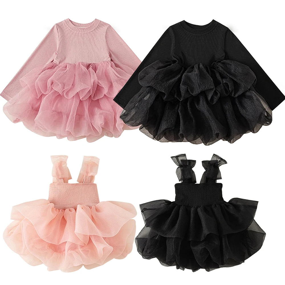 Infant Girls Fancy Black Birthday Dress