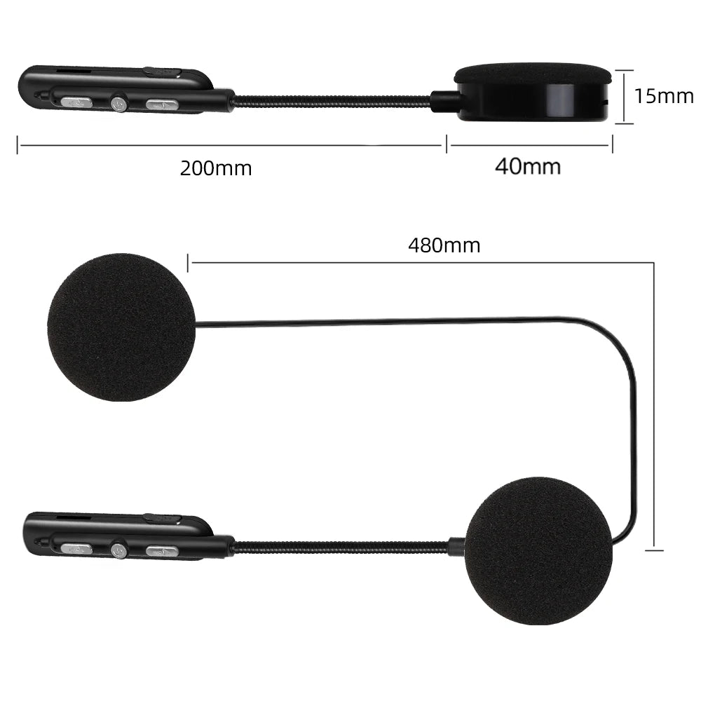 Motorcycle Helmet Bluetooth Headset Waterproof Handsfree Call Kit Wireless Music Receiver Universal Fit