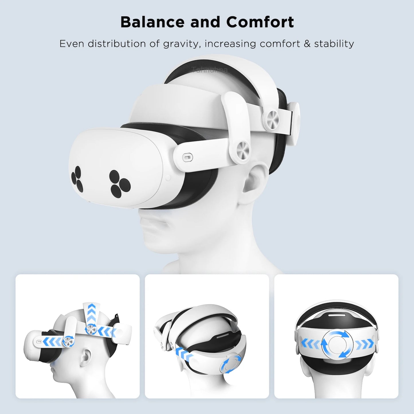 VR Head Strap for Meta Quest 3/3S Adjustable Comfort Headband Replacement Strap