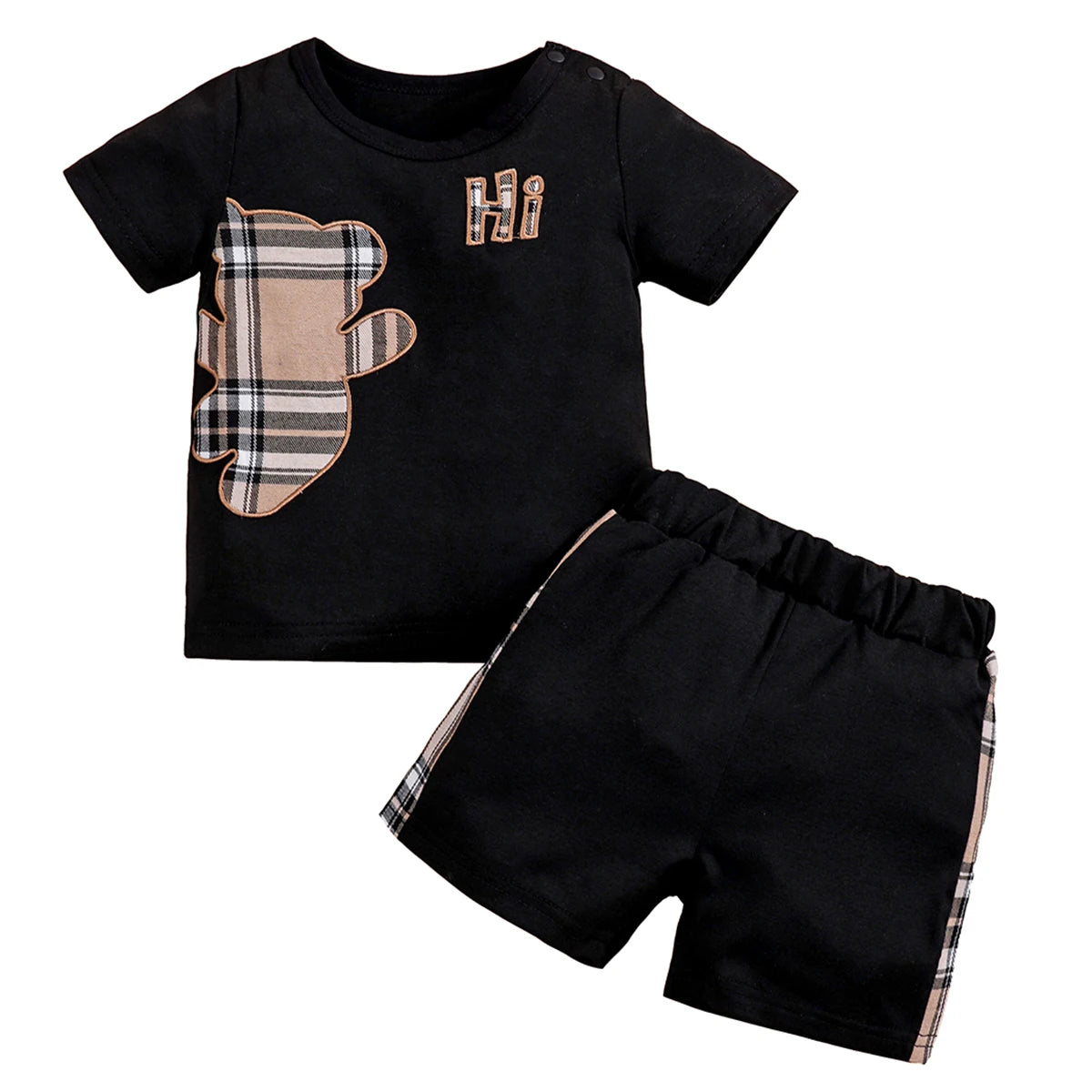Cute Bear Print Baby Tee & Shorts Set 2PCS (3-24M)