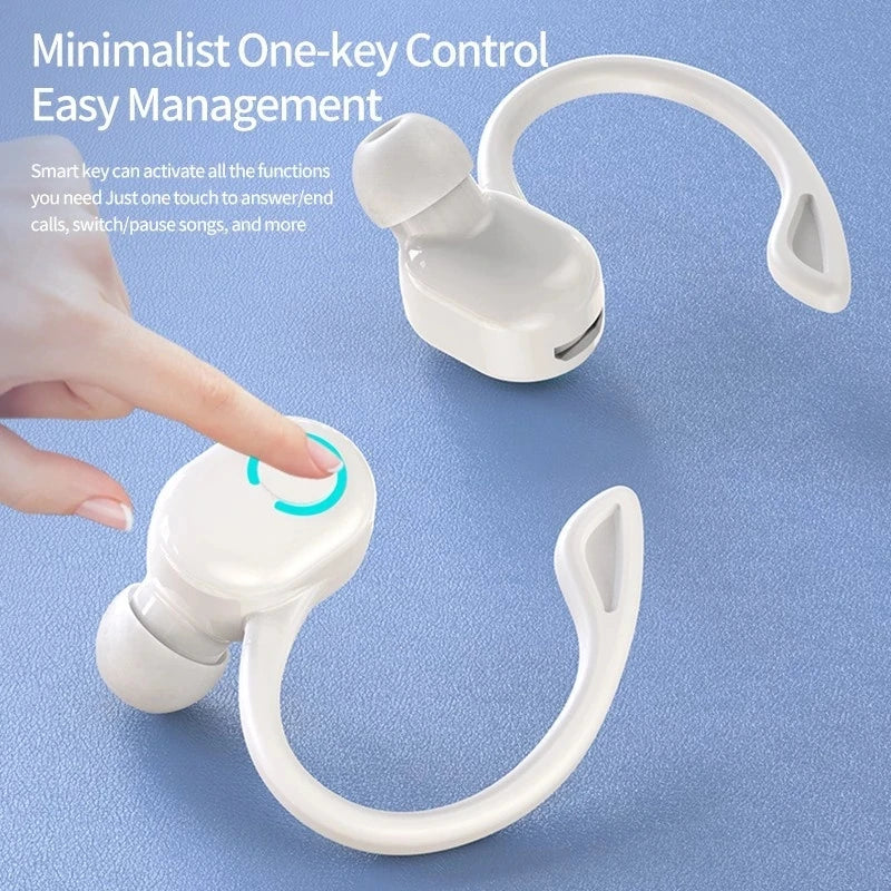 Arvin Bluetooth 5.0 Ear Hook Headphones Waterproof Active Noise Cancelling Wireless Sports Headset with Mic