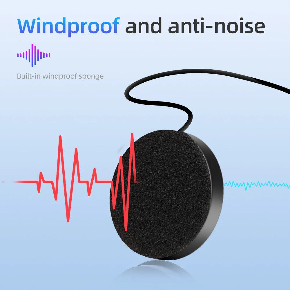 Motorcycle Helmet Bluetooth Headset Waterproof Handsfree Call Kit Wireless Music Receiver Universal Fit