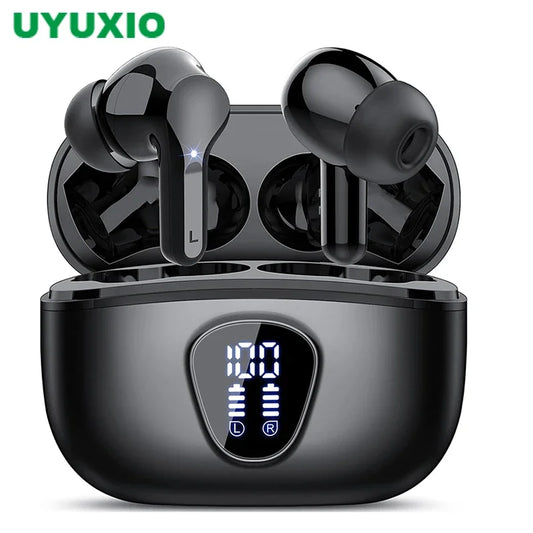 UYUXIO Bone Conduction Bluetooth Headphones Active Noise Cancelling Wireless Waterproof Headset 60H Battery with Mic