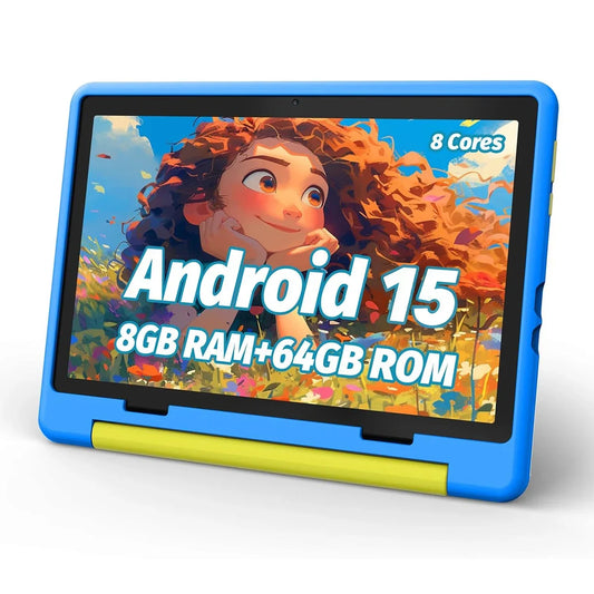 Kid Tablet Android 15 Tablet for Kids 10 inch 8GB+64GB 8-Core with Case