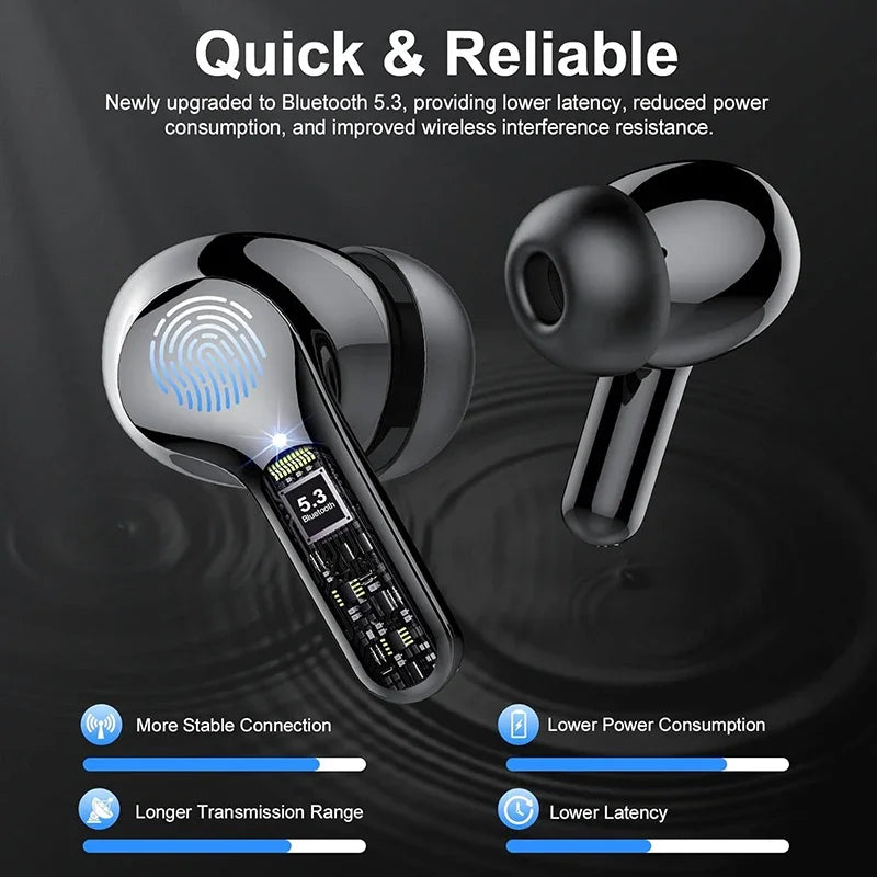 UYUXIO Bone Conduction Bluetooth Headphones Active Noise Cancelling Wireless Waterproof Headset 60H Battery with Mic