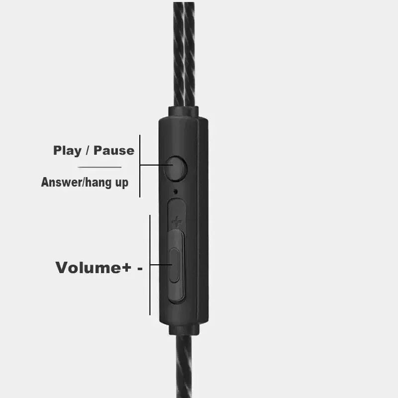 Wired Bluetooth In-Ear Earphones with Mic Volume Control Dynamic Sound Headphones for Music & Calls