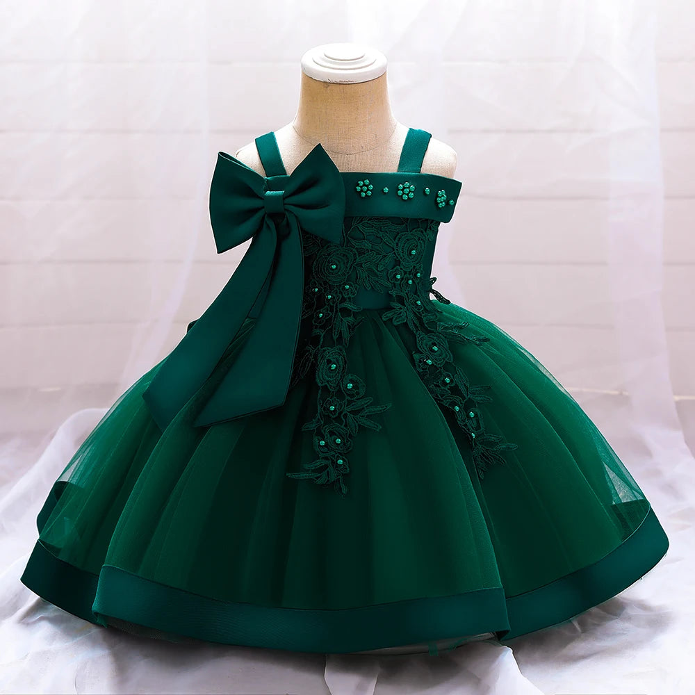Baby Girl Lace Bow Princess Party Dress