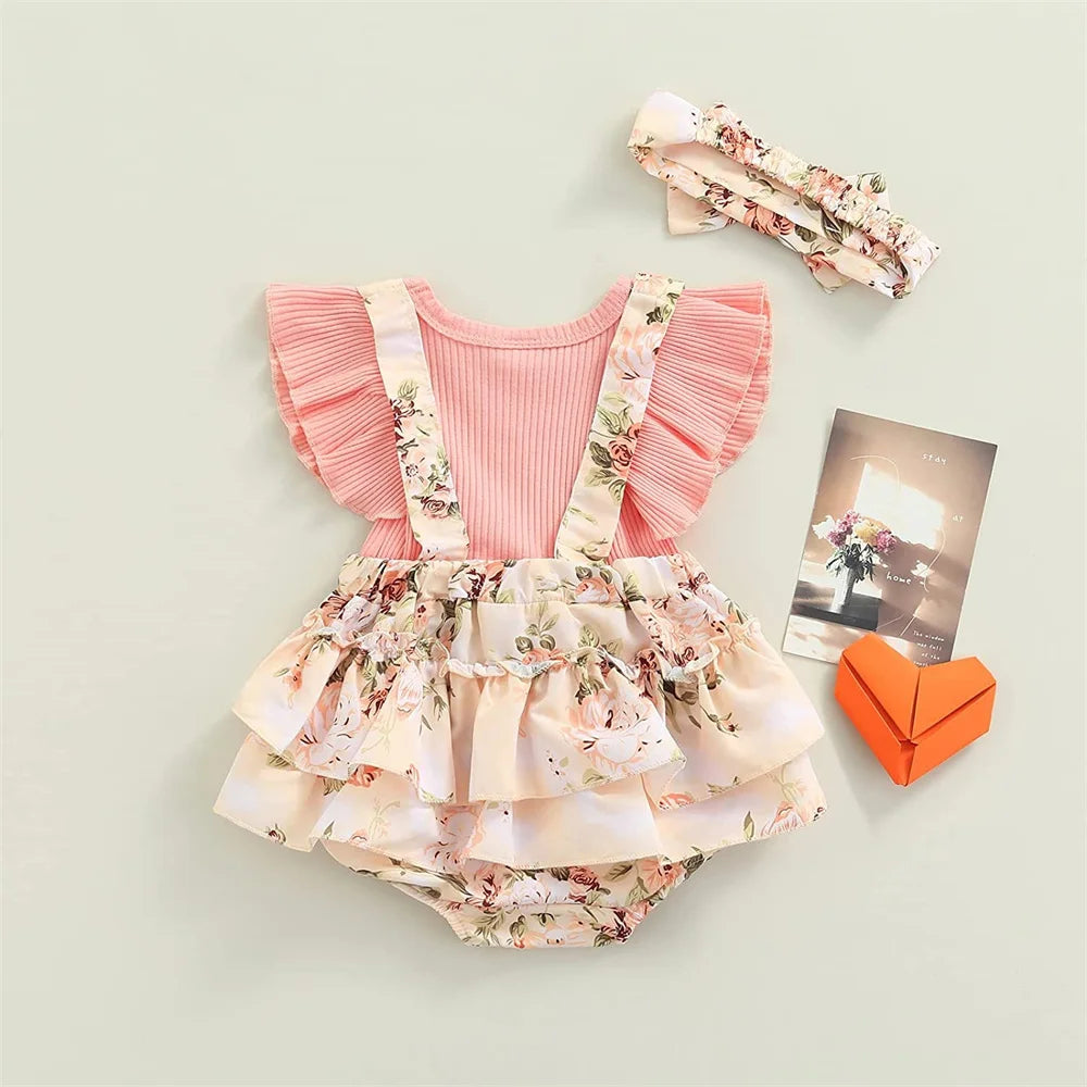 Baby Girl Butterfly Floral Ruffle Dress (0–18M)