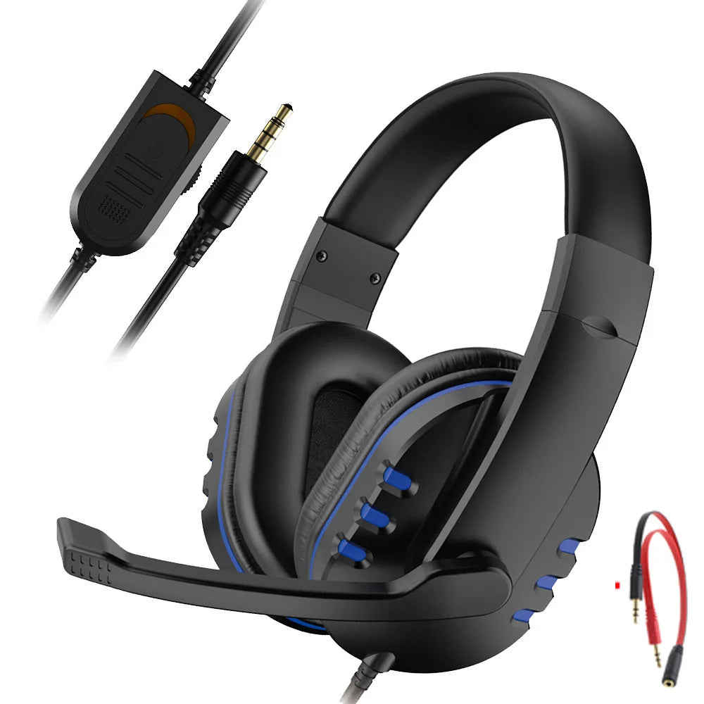 Wired Gaming Earphones with Mic In-Ear Headset 3.5mm Bass Sound for PC Mobile Video Game