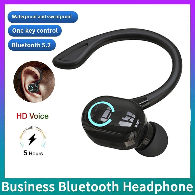 Arvin Bluetooth 5.0 Ear Hook Headphones Waterproof Active Noise Cancelling Wireless Sports Headset with Mic