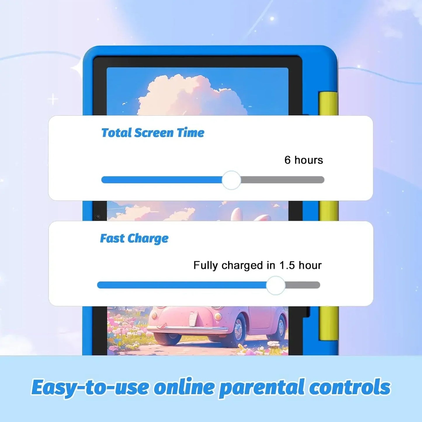 Kid Tablet Android 15 Tablet for Kids 10 inch 8GB+64GB 8-Core with Case