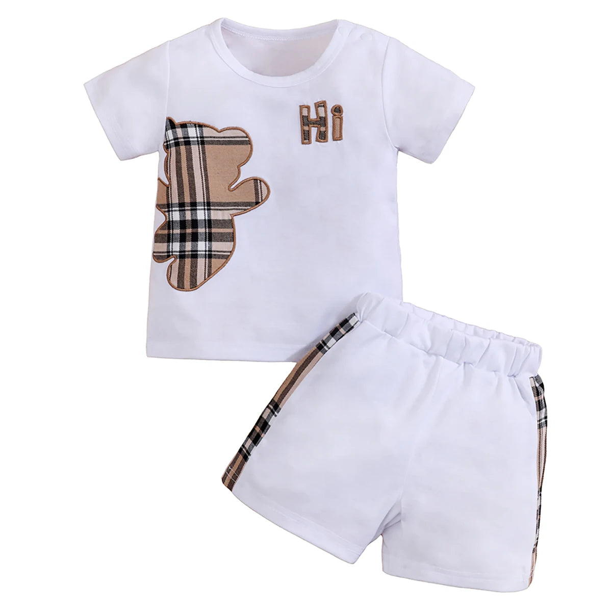Cute Bear Print Baby Tee & Shorts Set 2PCS (3-24M)