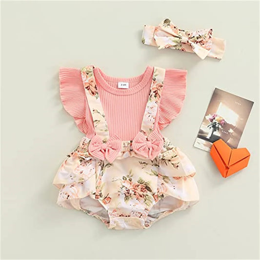 Baby Girl Butterfly Floral Ruffle Dress (0–18M)