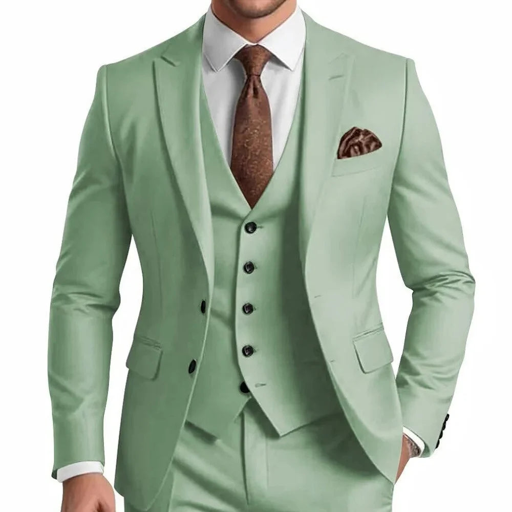 Men slim fit formal suit single breasted blazer for wedding and banquet