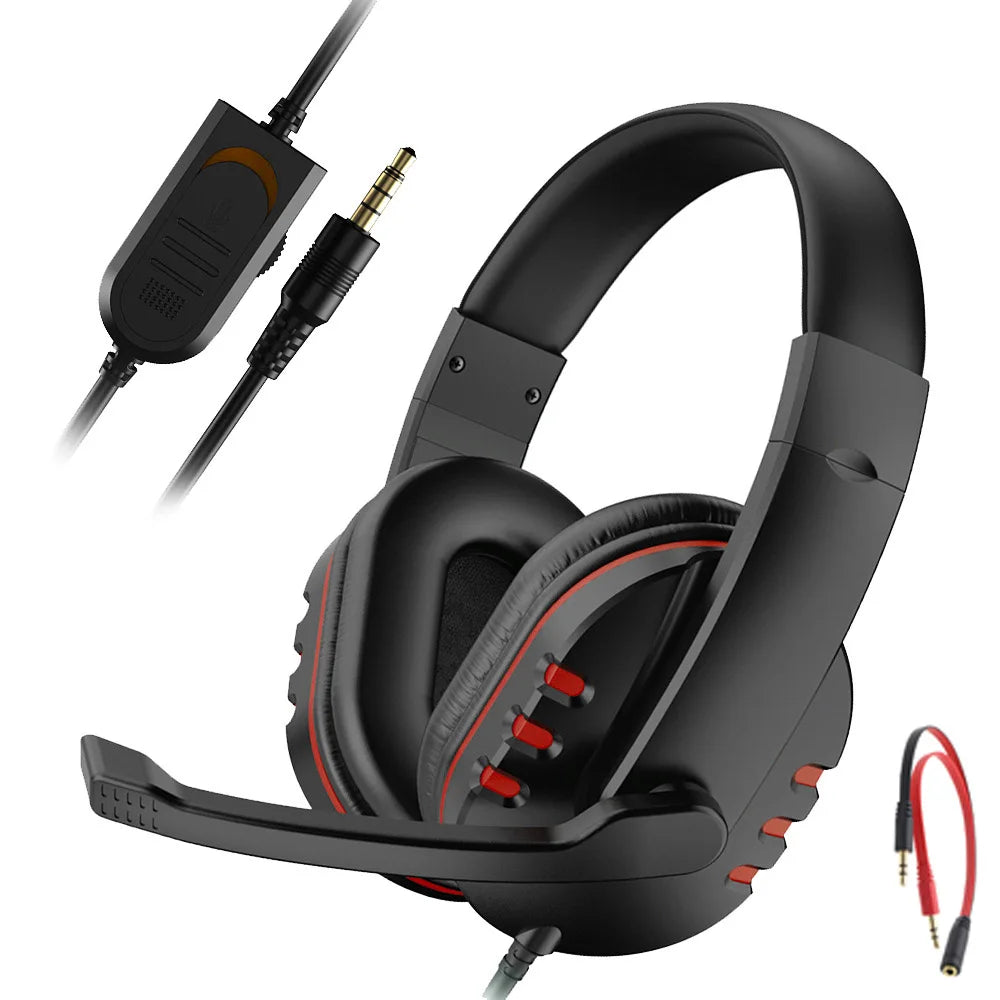 Wired Gaming Earphones with Mic In-Ear Headset 3.5mm Bass Sound for PC Mobile Video Game