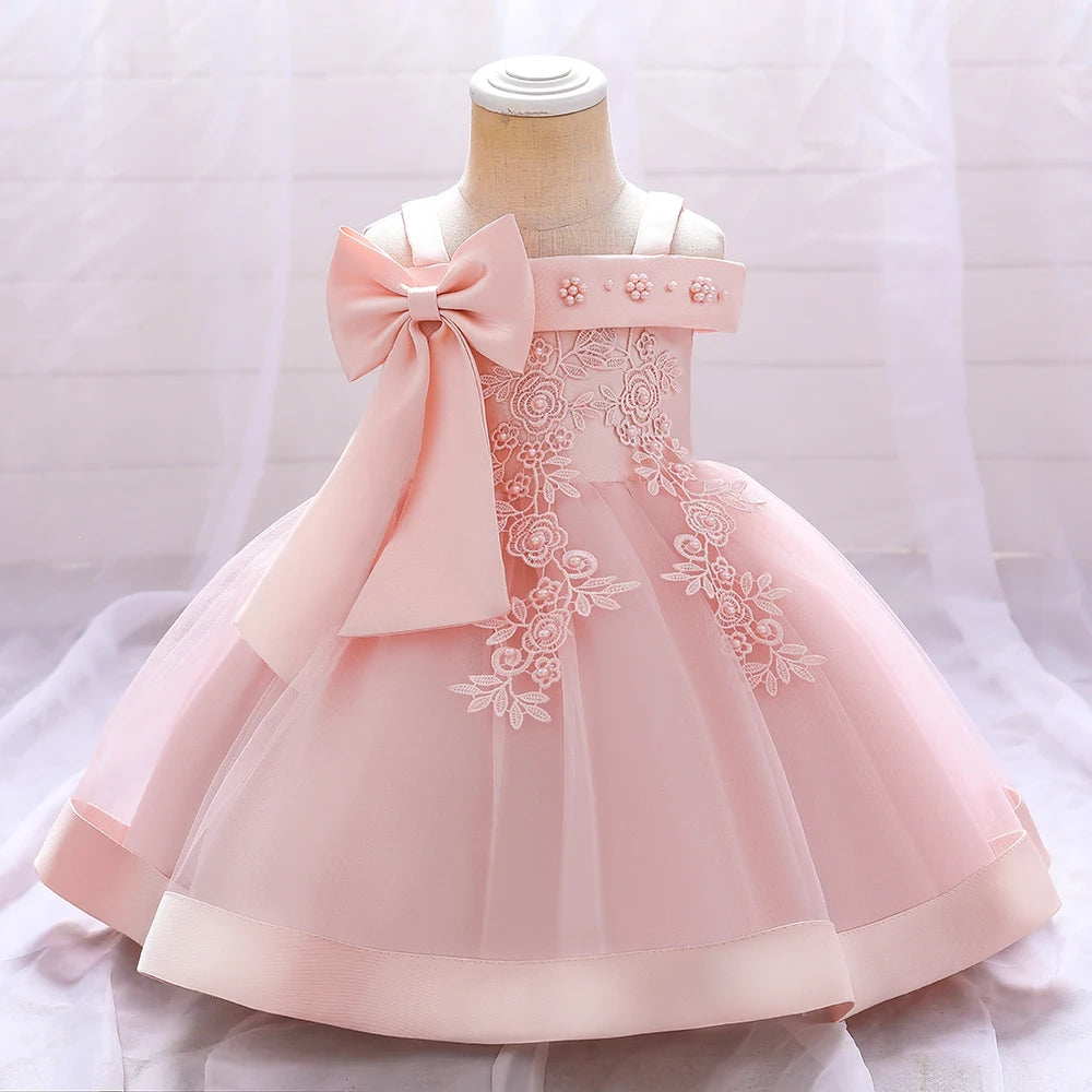 Baby Girl Lace Bow Princess Party Dress