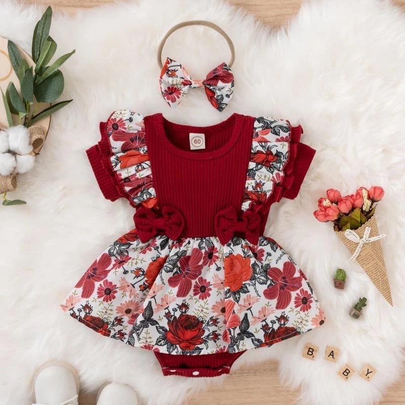 Baby Girl Butterfly Floral Ruffle Dress (0–18M)