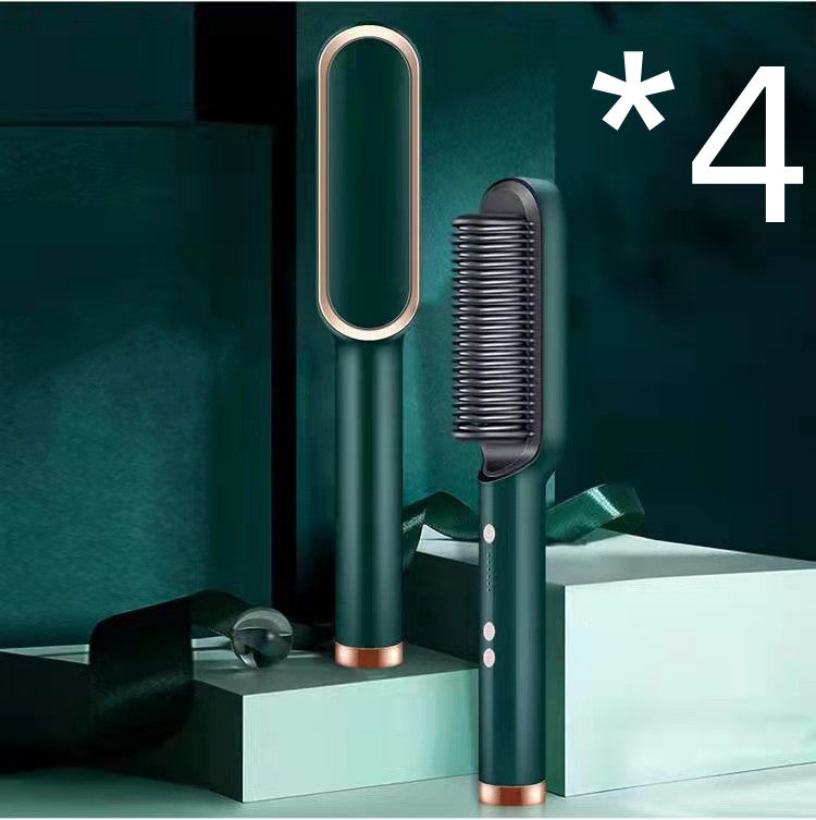 Hair Straightener Brush 2 in 1 Curl & Straight Styler Fast Heating Ceramic Anti Scald Hair Styling Tool
