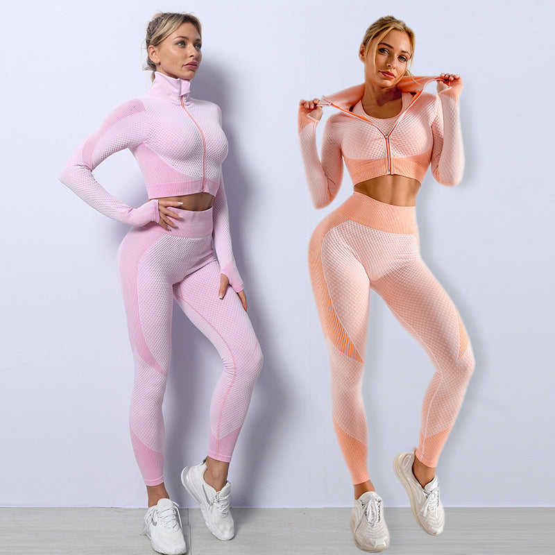 Women’s Striped Activewear Set Quick Dry Stretch Gym Yoga Outfit Fitness Sportswear Set