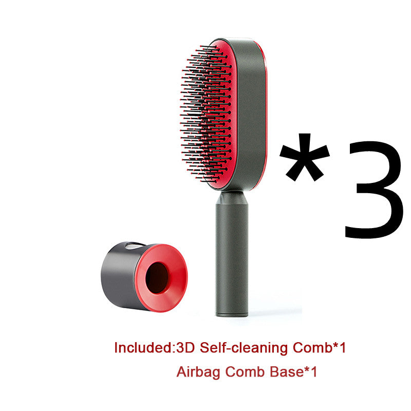 Self Cleaning Hairbrush 3D Air Cushion Detangling Brush Anti Static Scalp Massage No Pull Hair Comb