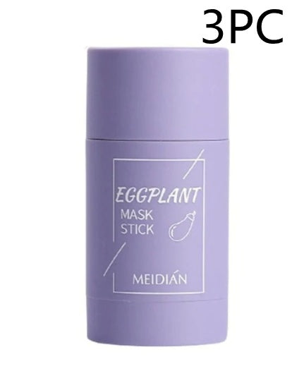 Green Tea Cleansing Mask Stick Oil Control Acne Removal Eggplant Face Mask Deep Pore Clean Brightening Skin Care