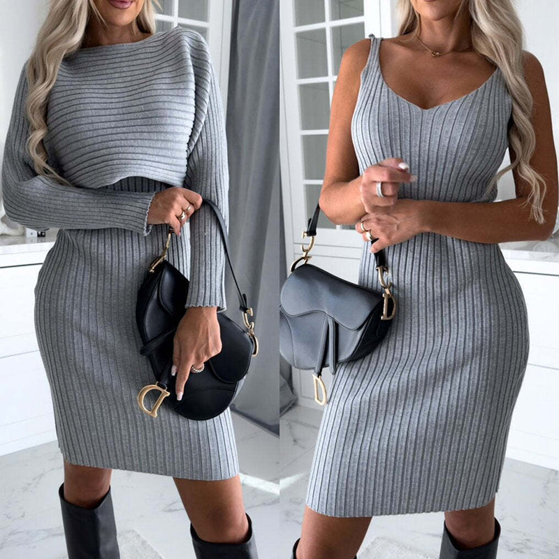 Women long sleeve pleated midi dress crumple polyester casual elegant slim fit fashion dress