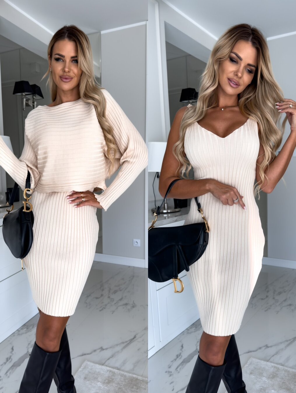 Women Long Sleeve Pleated Midi Dress Casual Crumple Polyester Elegant Slim Fit Fashion Dress S-3XL