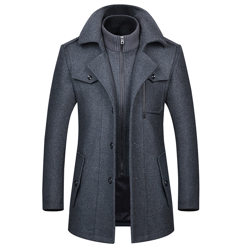 Men’s Double Collar Wool Coat